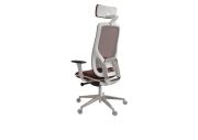 Fauteuil direction Eman blanc résille avec têtière 5