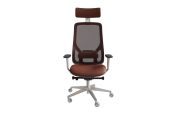 Fauteuil direction Eman blanc résille avec têtière 3