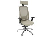 Fauteuil direction Eman noir résille avec têtière 1