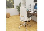 Fauteuil direction Eman blanc tapissé 2