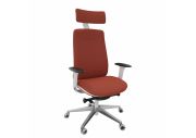 Fauteuil direction Eman blanc tapissé avec têtière 1