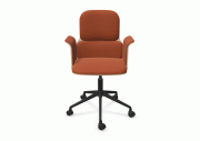Fauteuil Home office coque bois base noire, avec accoudoirs Bero 6