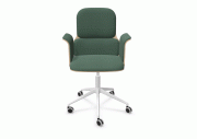 Fauteuil Home office coque bois base blanche, avec accoudoirs Bero 6