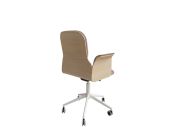 Fauteuil Home office coque bois base blanche, avec accoudoirs Bero 5