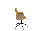 Fauteuil Home office coque bois base noire, avec accoudoirs Bero 4