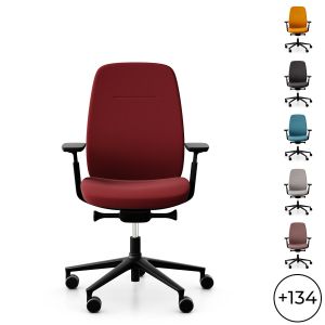 Fauteuil structure noire dossier tapissé Pace