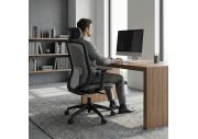 Chaise ergonomique noire avec têtière Lando 2