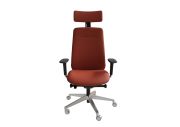 Fauteuil direction Eman noir tapissé avec têtière 1