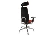 Fauteuil direction Eman noir tapissé avec têtière 3
