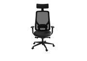 Fauteuil Eman noir résille avec têtière 1