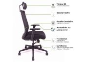 Fauteuil de bureau avec têtière Tool 6