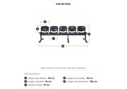 Siège poutre en polypropylène 2 à 5 places DINO-P 9